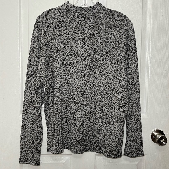 BENETTON Vintage Grey Mock Neck Wool Blend Long Sleeve Sweater Top | size Medium - Picture 1 of 7